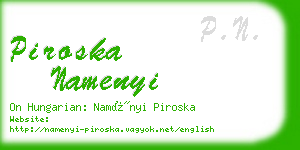 piroska namenyi business card